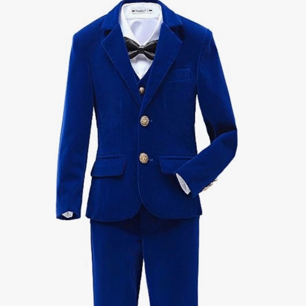Boys size 10 blue velvet suit